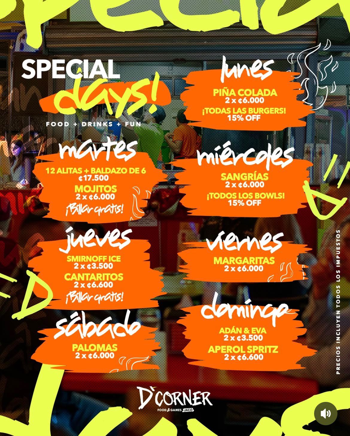 Especial del día en D'Corner